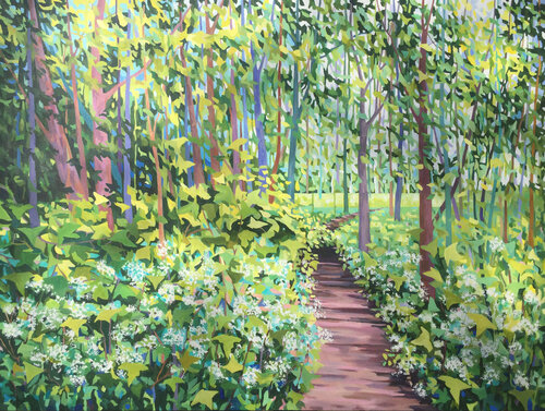 Pink Path by Christine Harrison, Painting for Sale on Select