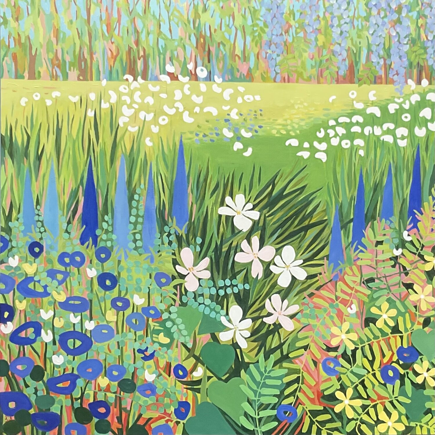 Flower Garden V Christine Harrison Original painting for sale