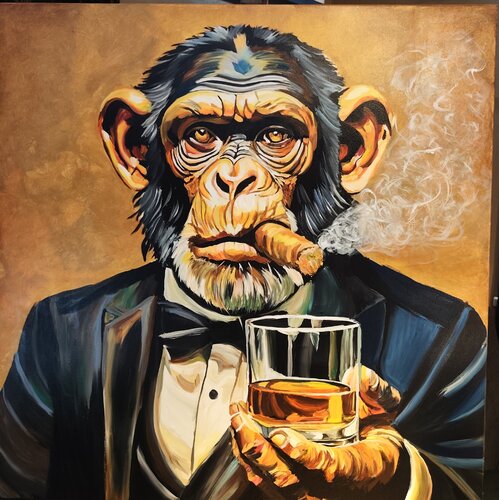 "Smoke & Oak" by Marcell Dergecz, Painting for Sale on Select