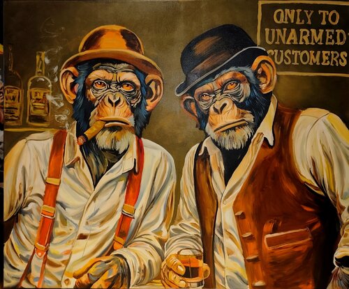 ,"The Right and the Left Hand of the Devils" by Marcell Dergecz, Painting for Sale on Select