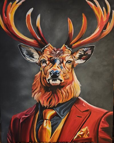 "The Red Sovereing " by Marcell Dergecz, Painting for Sale on Select