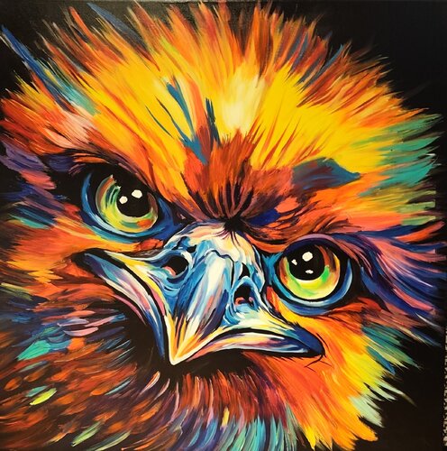 "Mad Gaze" by Marcell Dergecz, Painting for Sale on Select