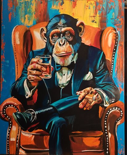 " The Gentleman's Pause" by Marcell Dergecz, Painting for Sale on Select