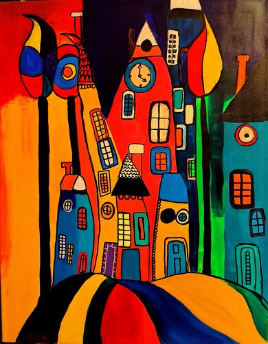 "The Color Keepers" by Marcell Dergecz, Painting for Sale on Select