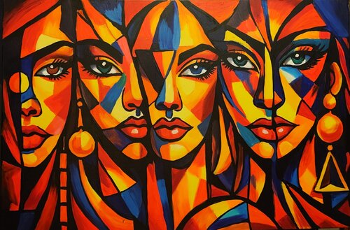"Faces of Fire" by Marcell Dergecz, Painting for Sale on Select