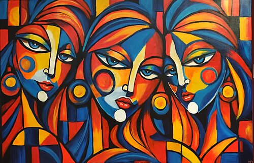 "Three Faces" by Marcell Dergecz, Painting for Sale on Select