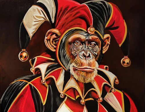 "The Jester 's Truth" by Marcell Dergecz, Painting for Sale on Select