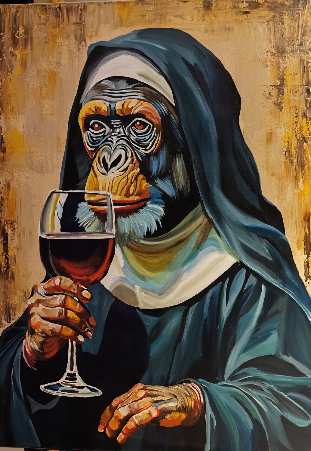 "Nonne" Marcell Dergecz Original painting for sale
