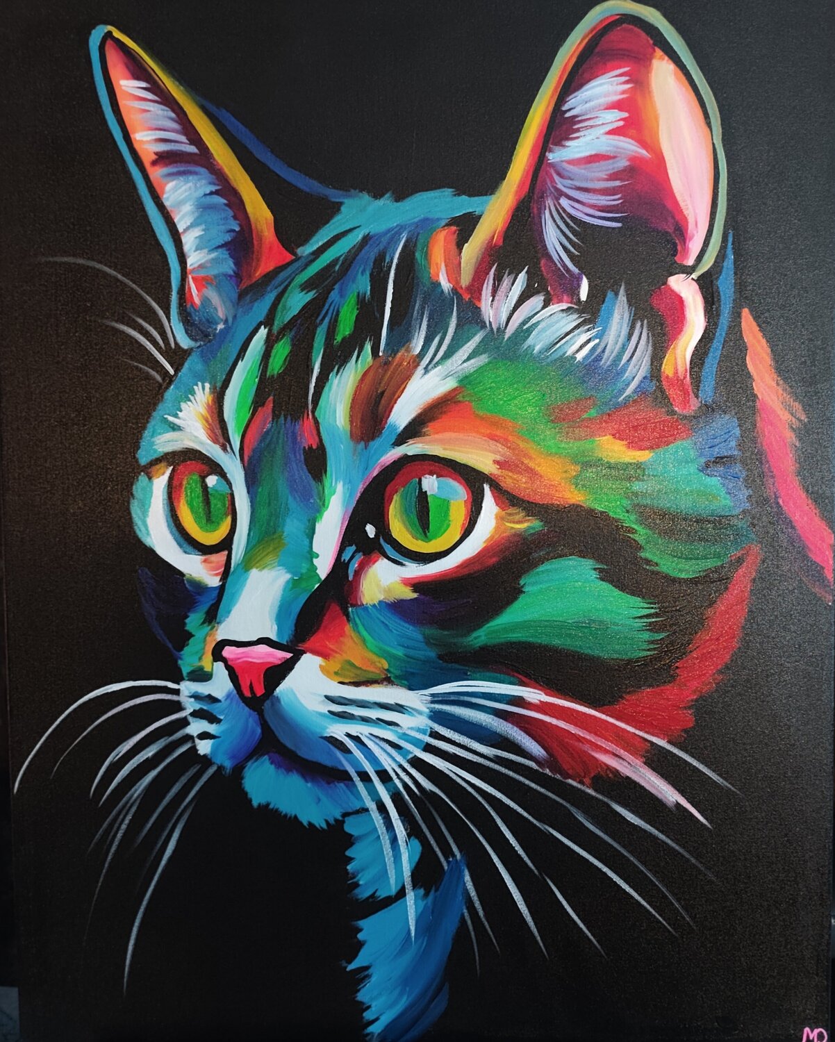 "Cat" Marcell Dergecz Original painting for sale