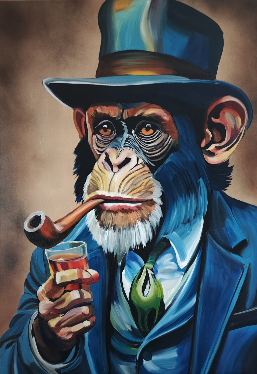 "Wise Gentleman" Marcell Dergecz Original painting for sale