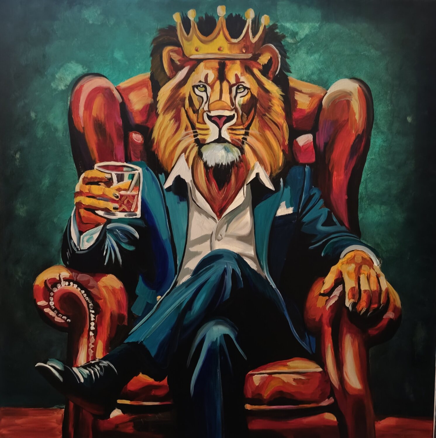 "Portrait of Power" Marcell Dergecz Original painting for sale