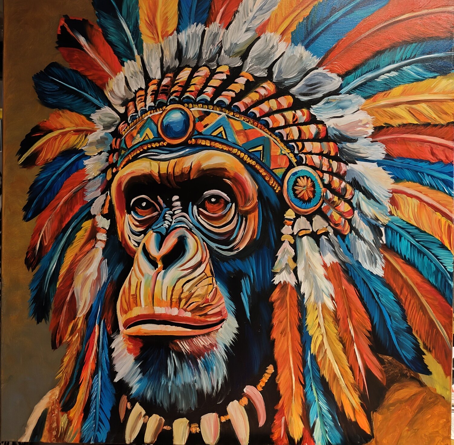 "The Chief" Marcell Dergecz Original painting for sale