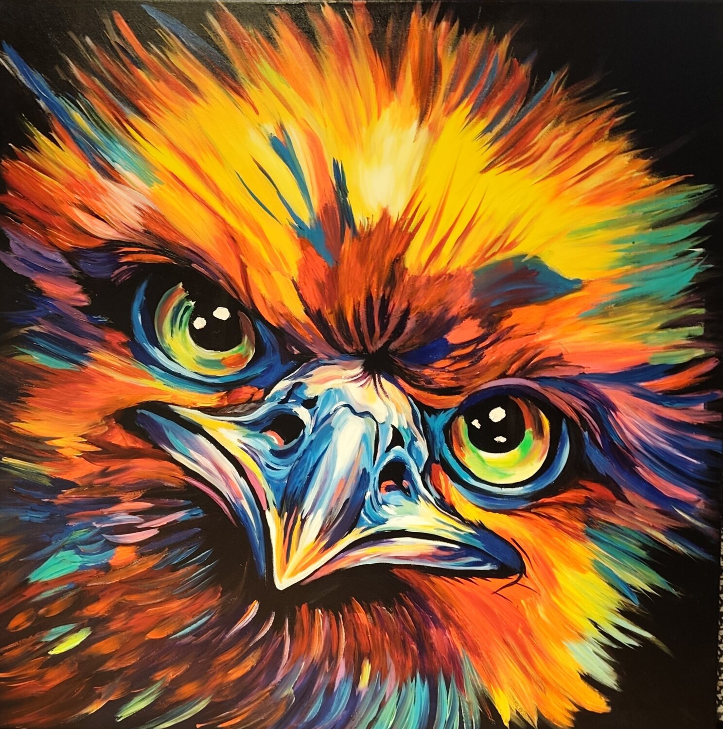 "Mad Gaze" Marcell Dergecz Original painting for sale