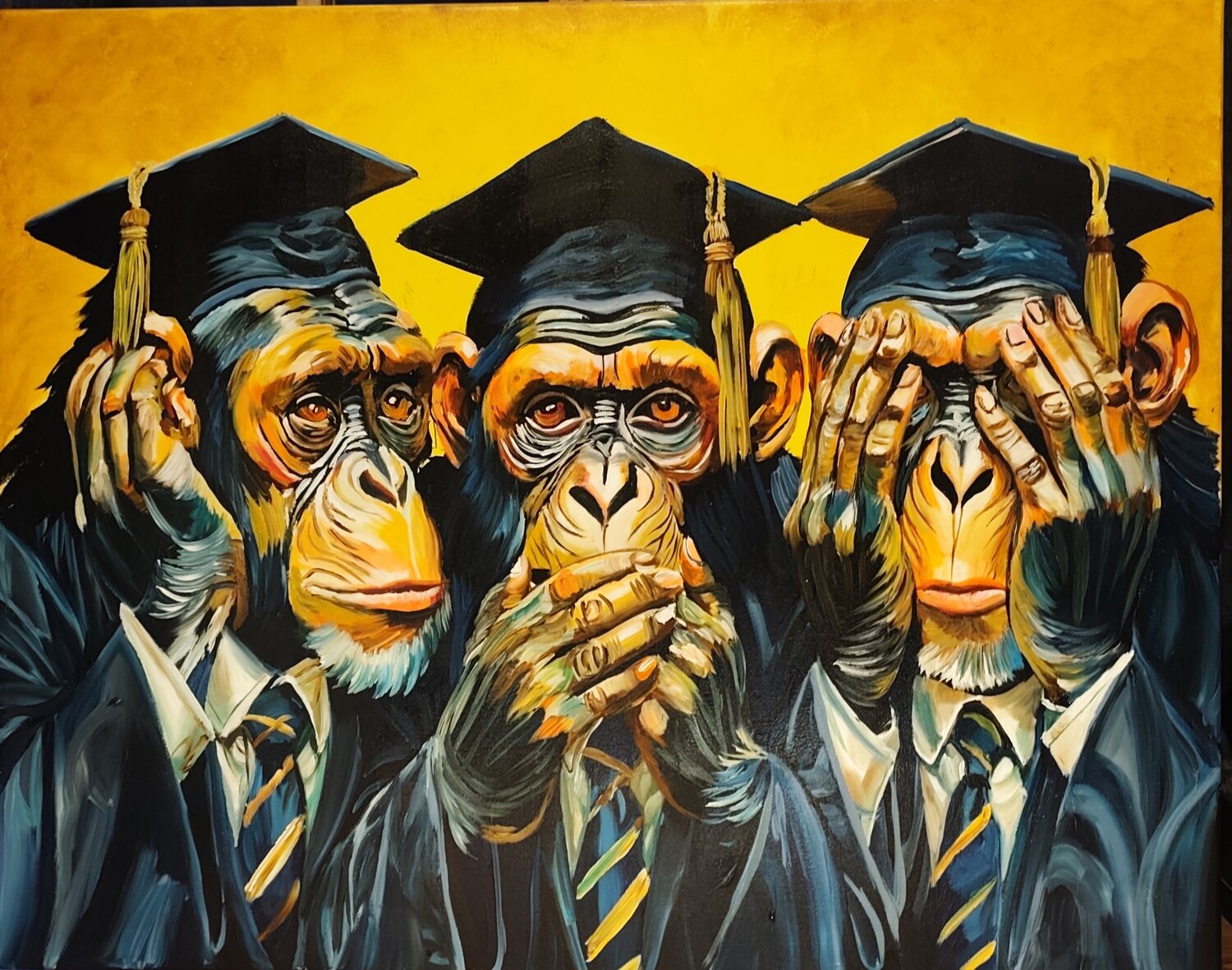 "The Wisdom of Silence" Marcell Dergecz Original painting for sale