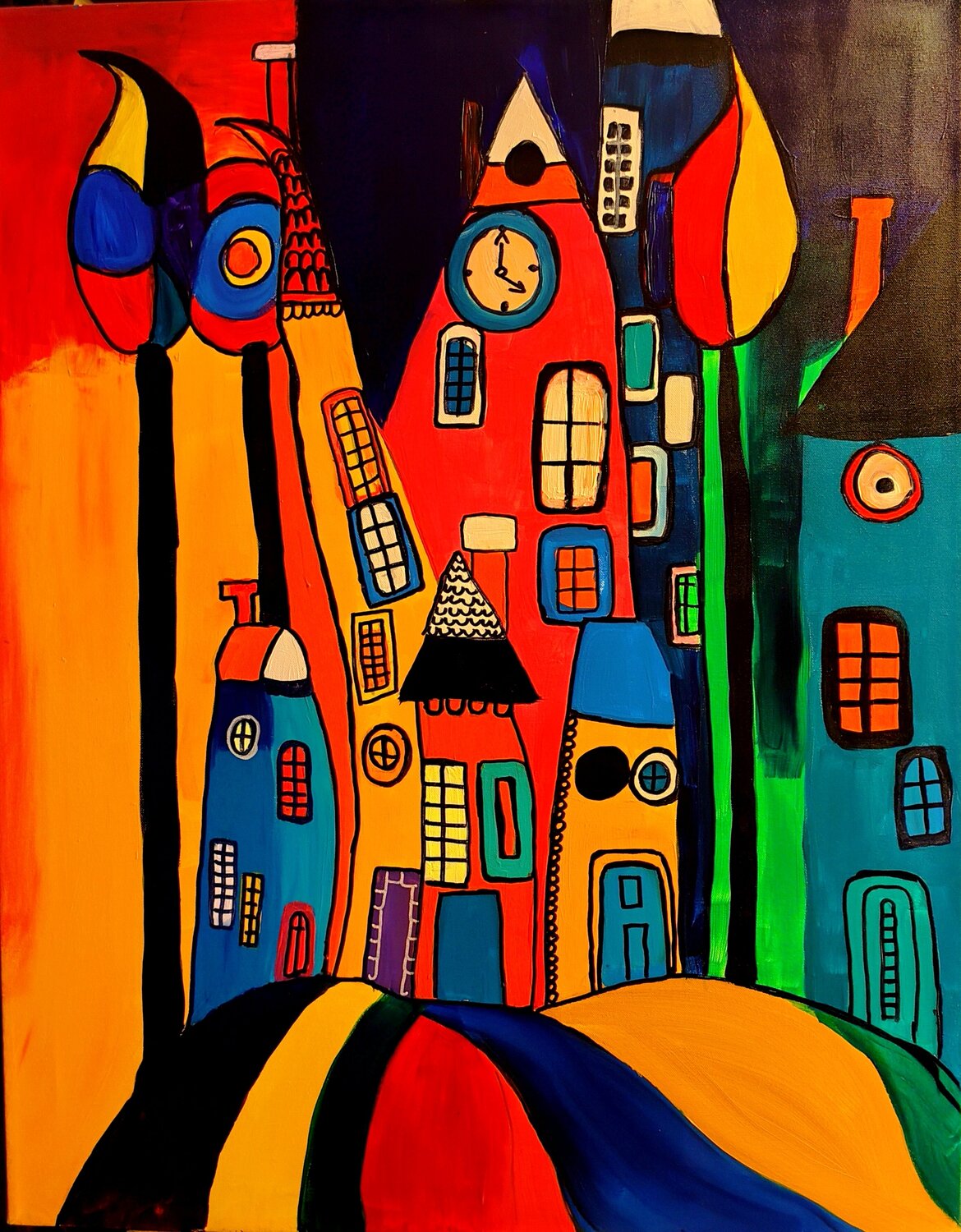 "The Color Keepers" Marcell Dergecz Original painting for sale