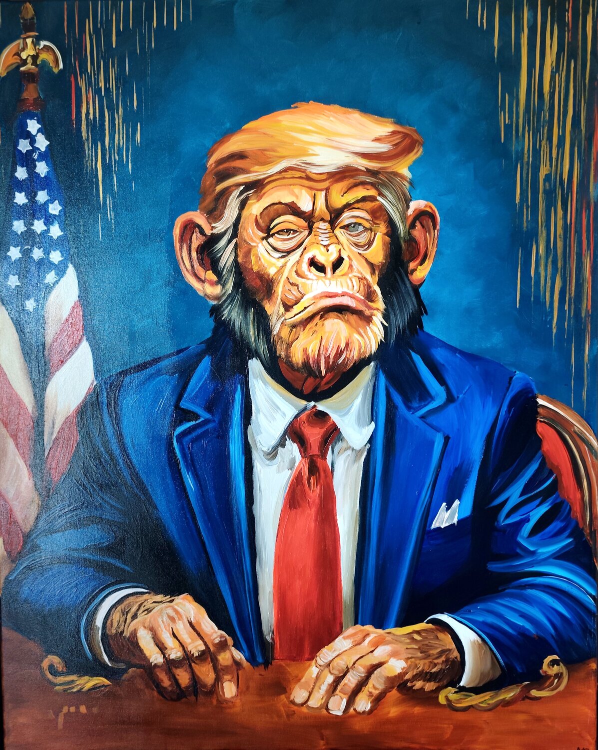 "The Art of Power" Marcell Dergecz Original painting for sale