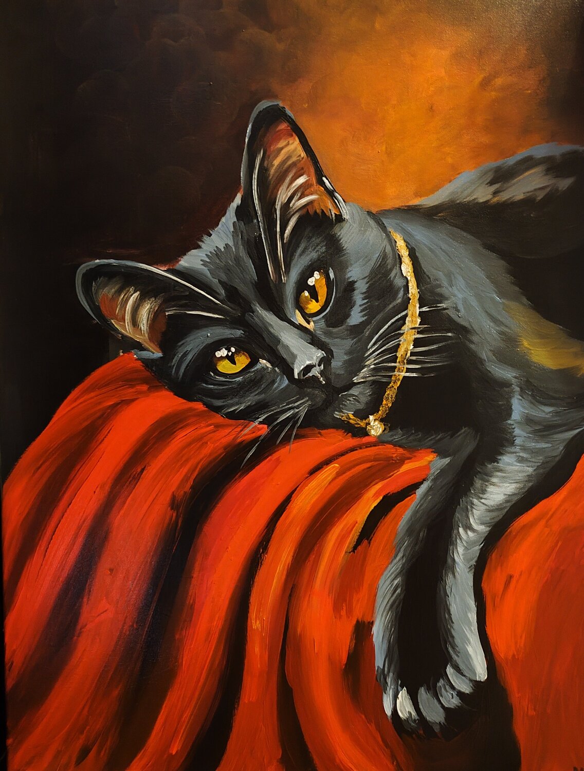 "Black Velvet"" Marcell Dergecz Original painting for sale