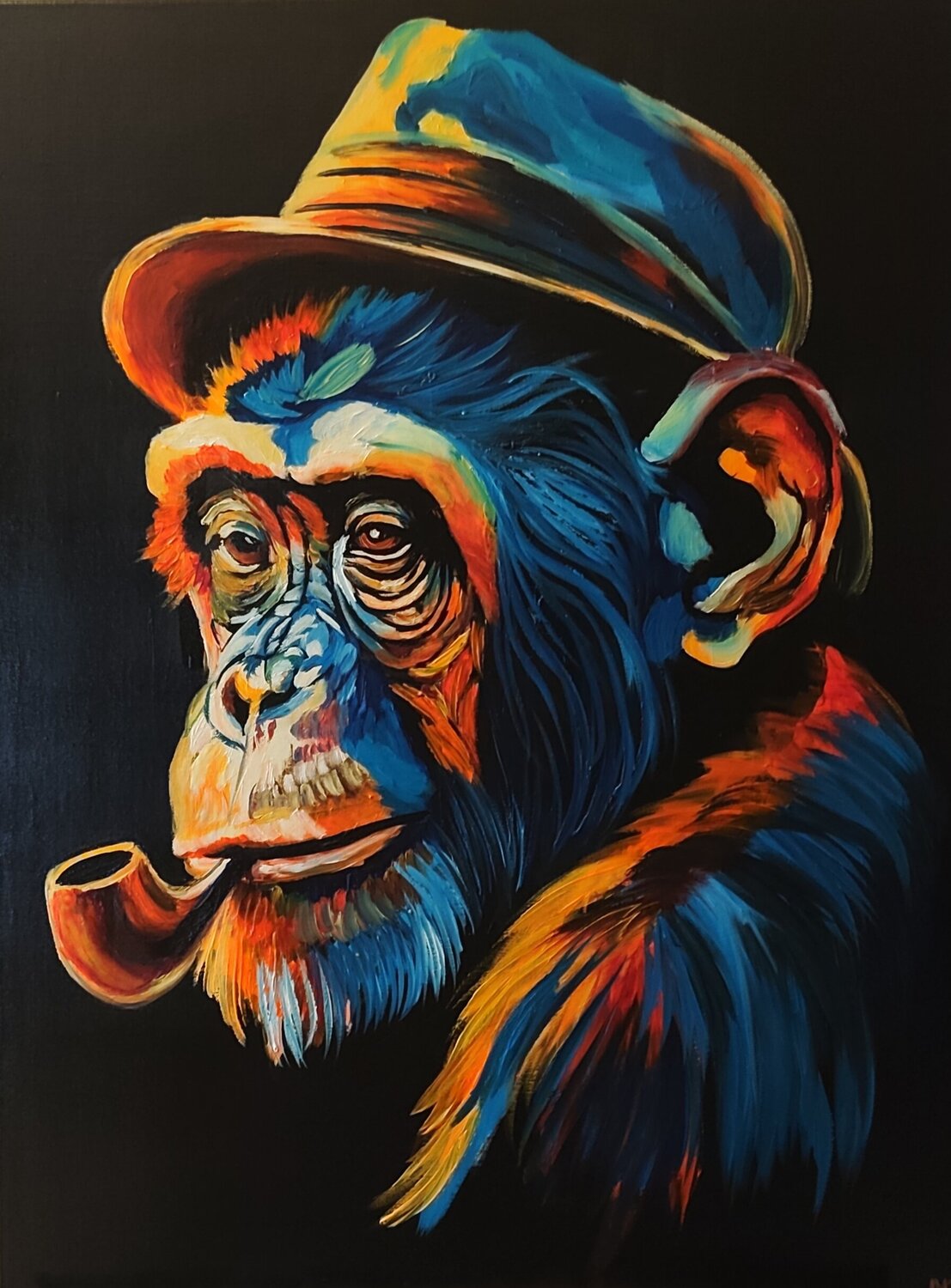 "The Gentleman's Wisdom" Marcell Dergecz Original painting for sale