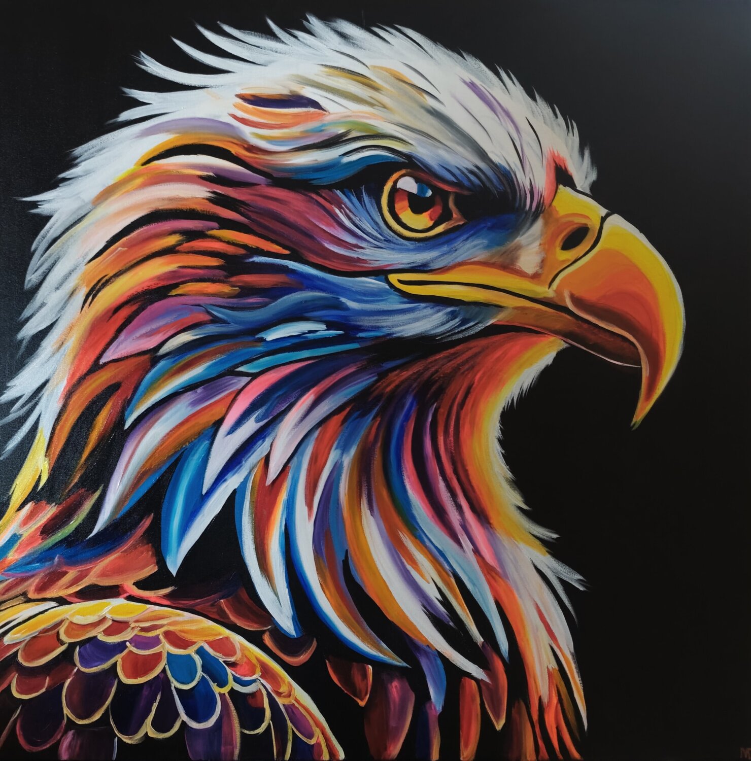 "Eyes of the Sky" Marcell Dergecz Original painting for sale