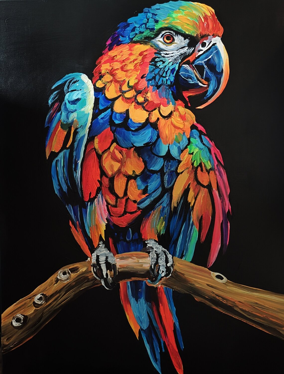 "Tropical Fire" Marcell Dergecz Original painting for sale