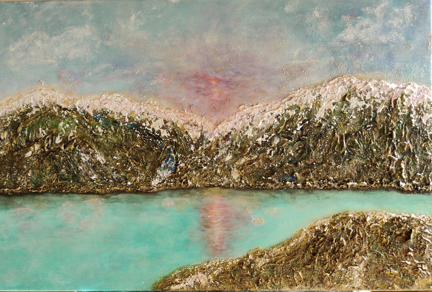 Crater Lake: The Red Echo Natalia Kison Original painting for sale