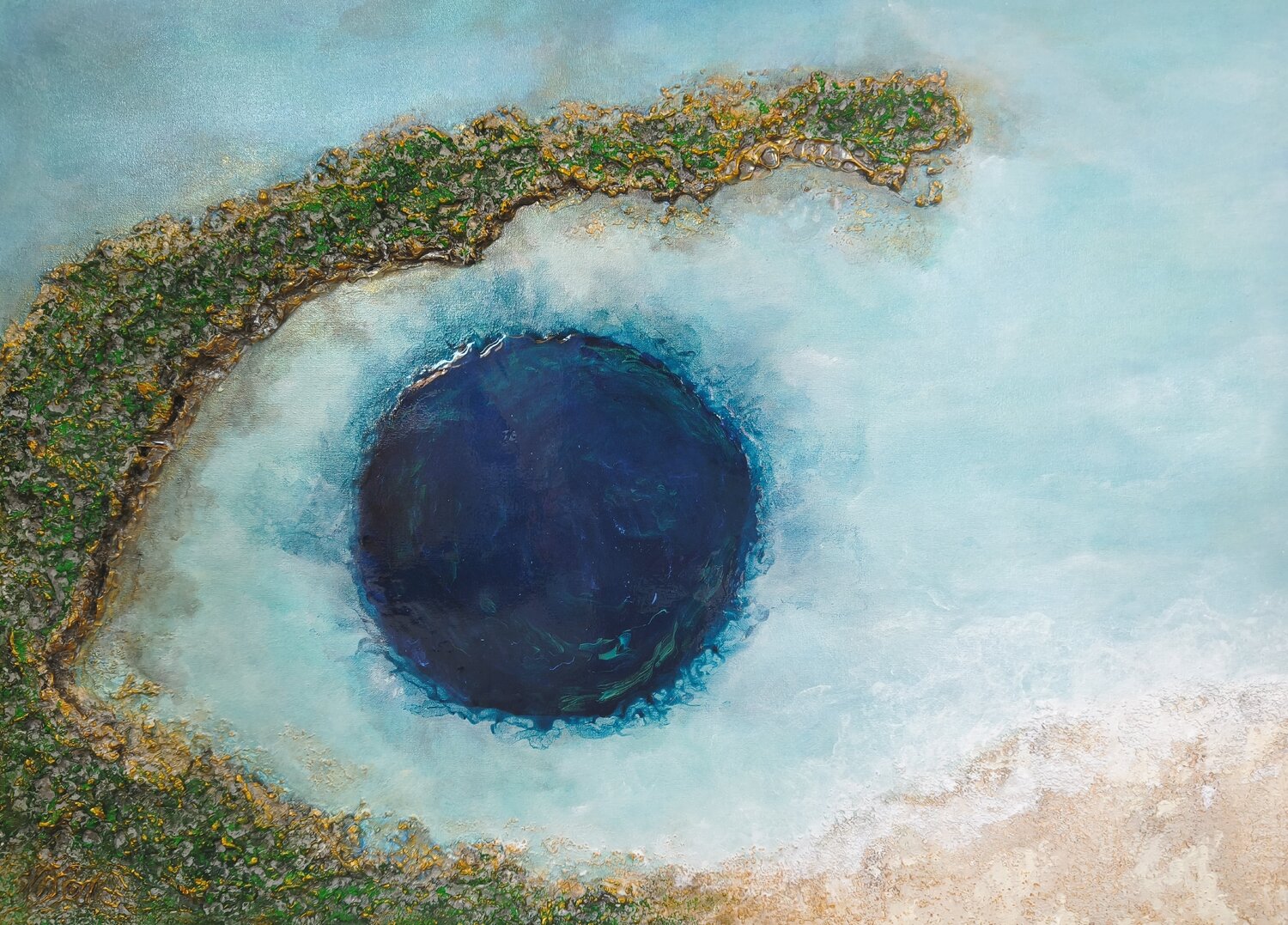 Dean’s Blue Hole, Bahamas Natalia Kison Original painting for sale