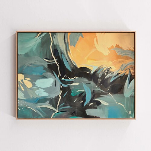 Wave Abstract Painting 80x118cm by Alexandra Stanciu, Painting for Sale on Select