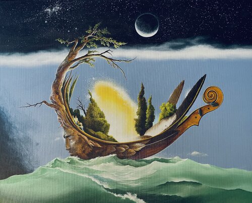 Das Licht ins Dunkel bringen by Carl Röhrig, Painting for Sale on Select