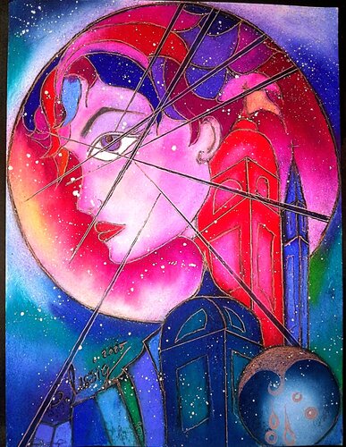 Blick ins Universum/Spitzen im Blick by Sylvia Lessig, Painting for Sale on Select