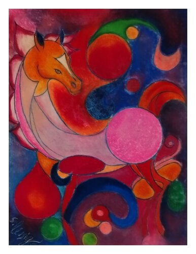 Pferd im formentaumel by Sylvia Lessig, Painting for Sale on Select