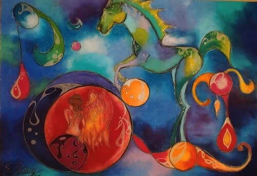 Lebendes Universum by Sylvia Lessig, Painting for Sale on Select