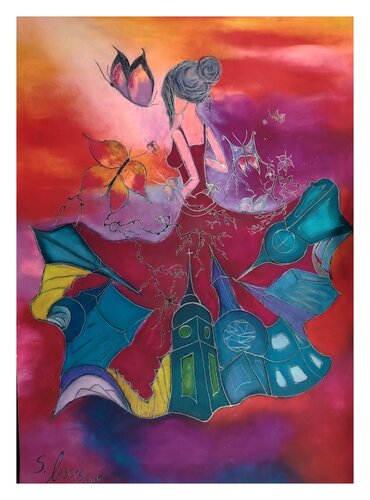 Frühlings City feeling by Sylvia Lessig, Painting for Sale on Select