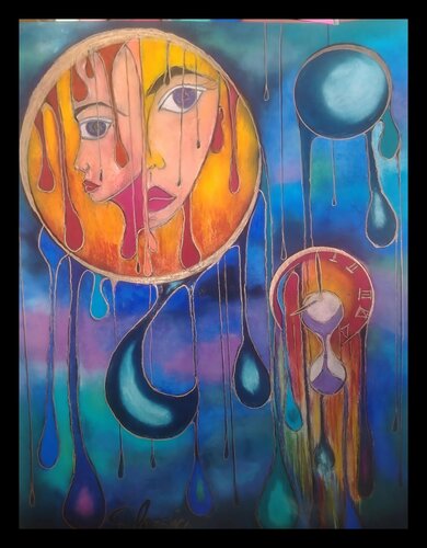 Zeittropfen / Vergänglichkeit by Sylvia Lessig, Painting for Sale on Select
