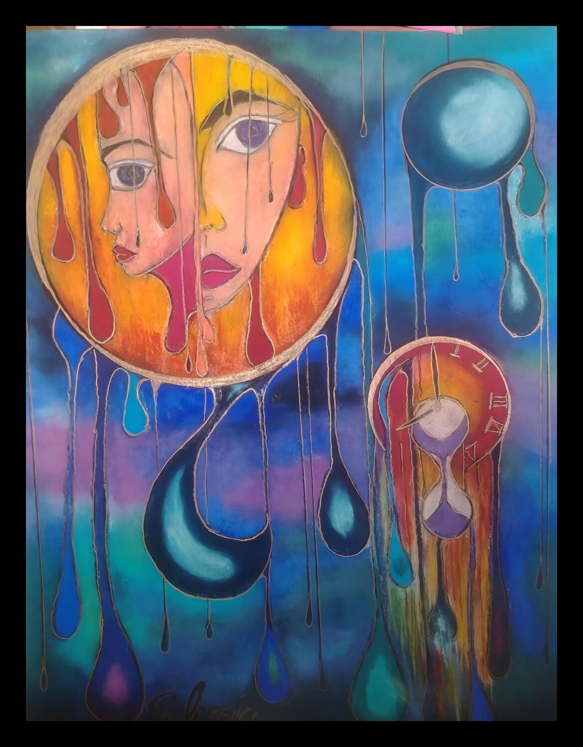 Zeittropfen / Vergänglichkeit Sylvia Lessig Original painting for sale