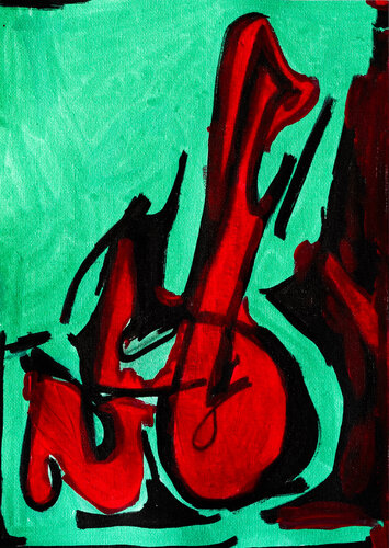 Sound of the Guitar by Tsia Tskhovrebashvili, Painting for Sale on Select
