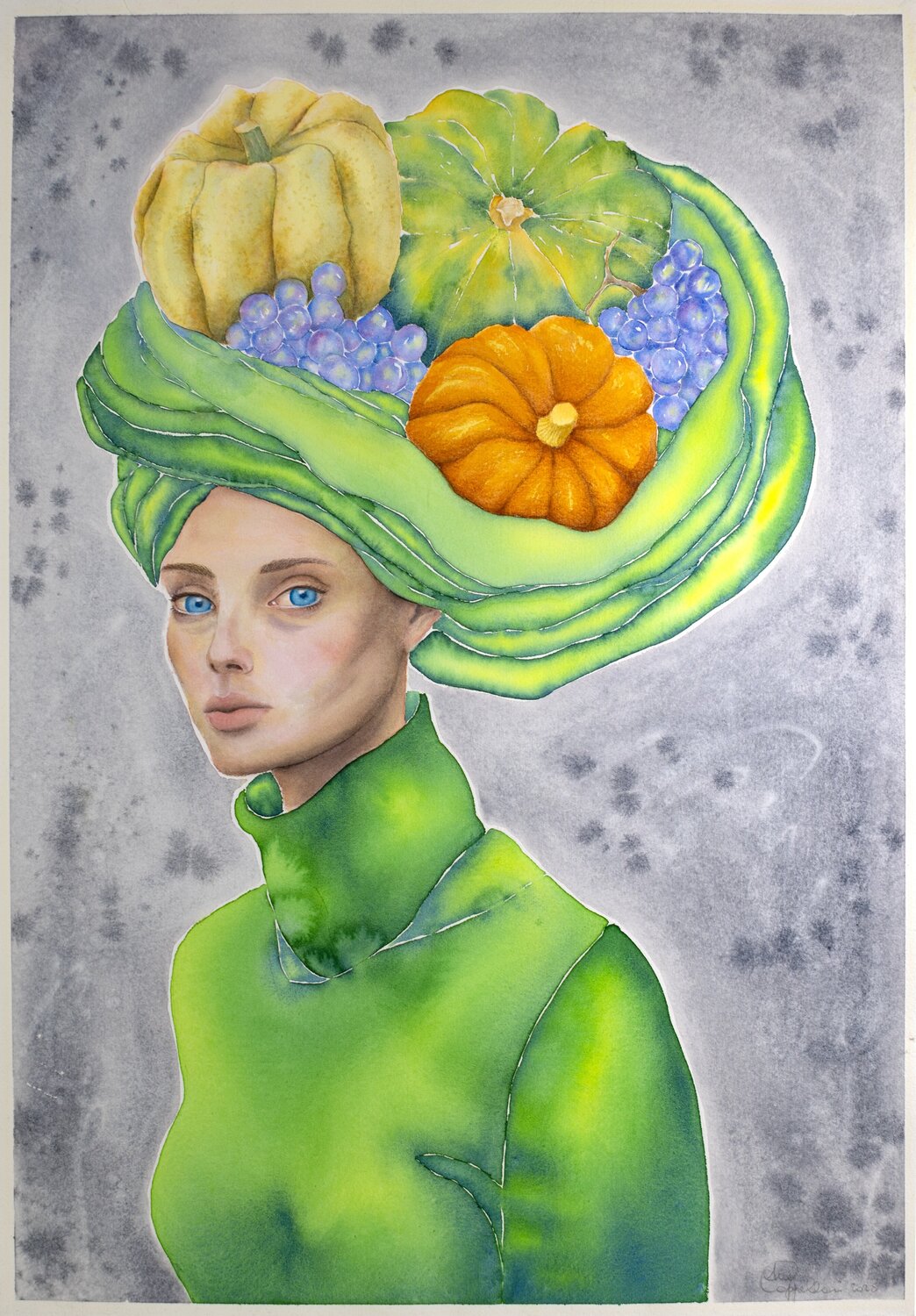 Donna in verde Alice Cappellari Original painting for sale