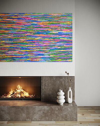 Tourbillonne de Joie 120 x 80 by NATSA’MUSE (Nathalie Michiels), Painting for Sale on Select