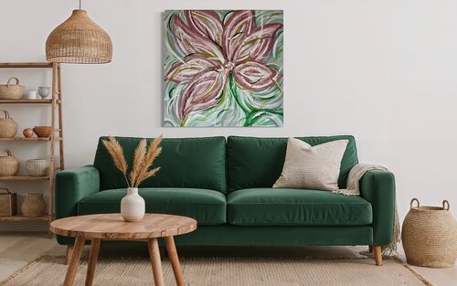 Éclosion 80 X 80 by NATSA’MUSE (Nathalie Michiels), Painting for Sale on Select
