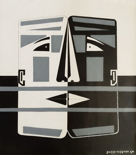 Life is Black White and Grey by Sajid Hussain, Painting for Sale on Select