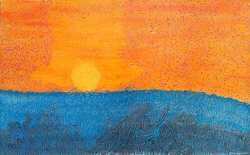 Sunset to Dusk by Sajid Hussain, Painting for Sale on Select