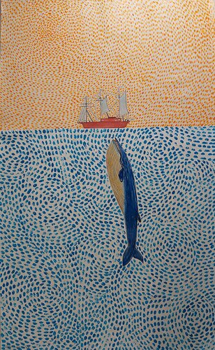 Ship Whale Painting by Sajid Hussain, Painting for Sale on Select