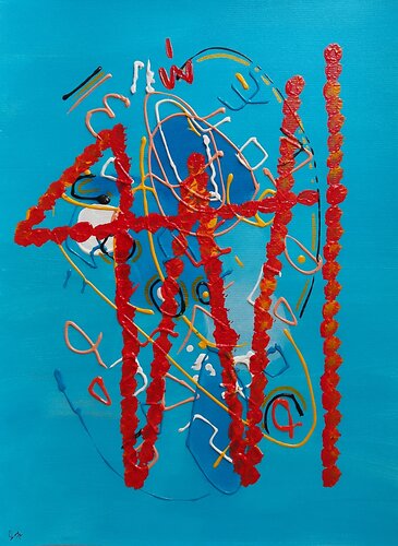 Allah Abstract calligraphy Painting by Sajid Hussain, Painting for Sale on Select