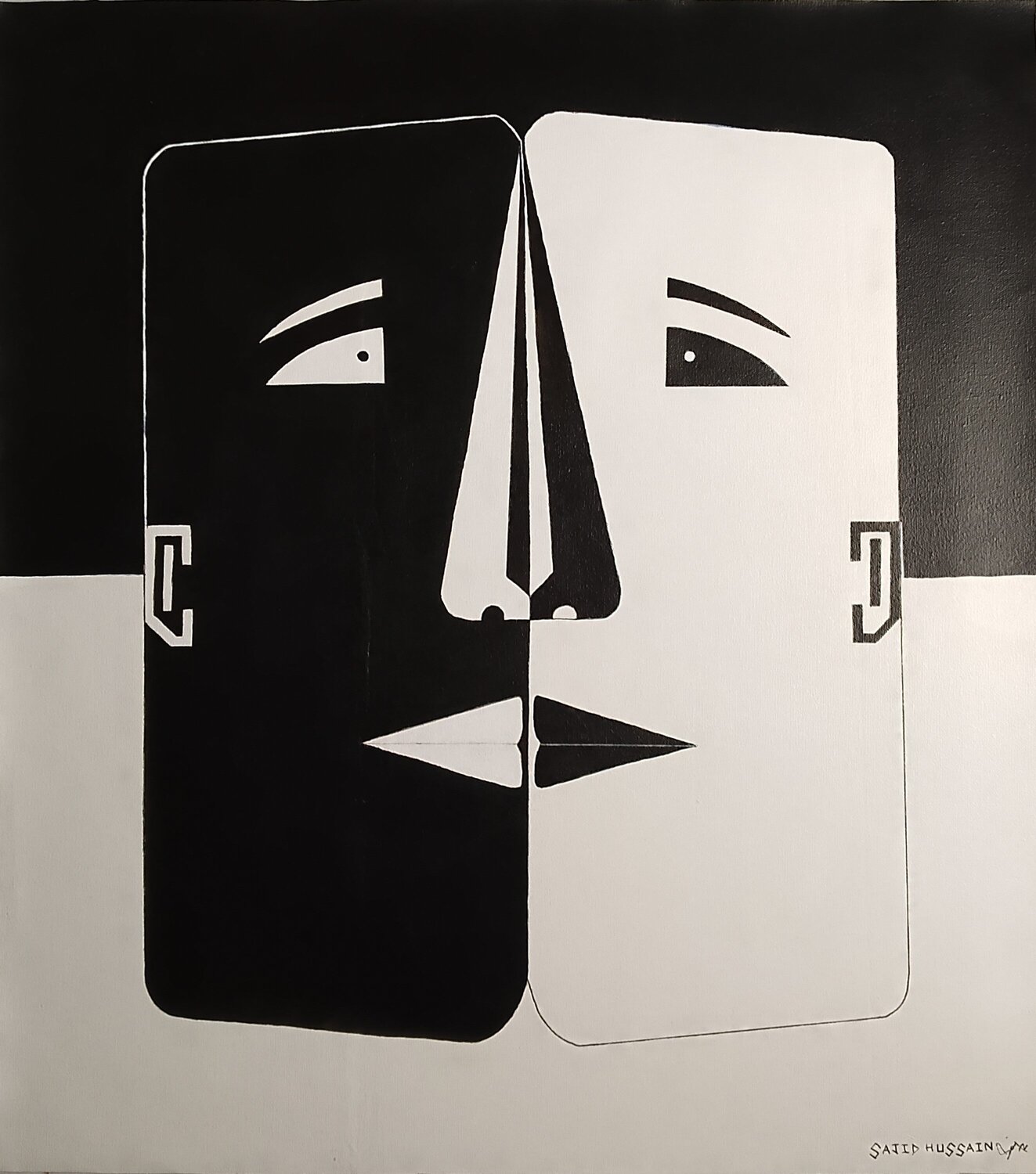 Life is not Black and White Sajid Hussain Original painting for sale