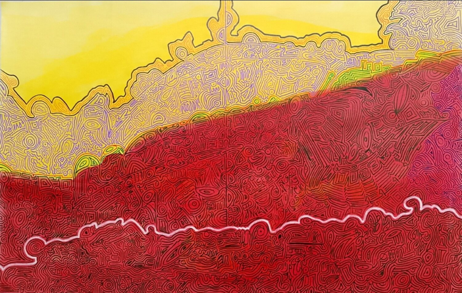 Dawn to Sunrise Sajid Hussain Original painting for sale
