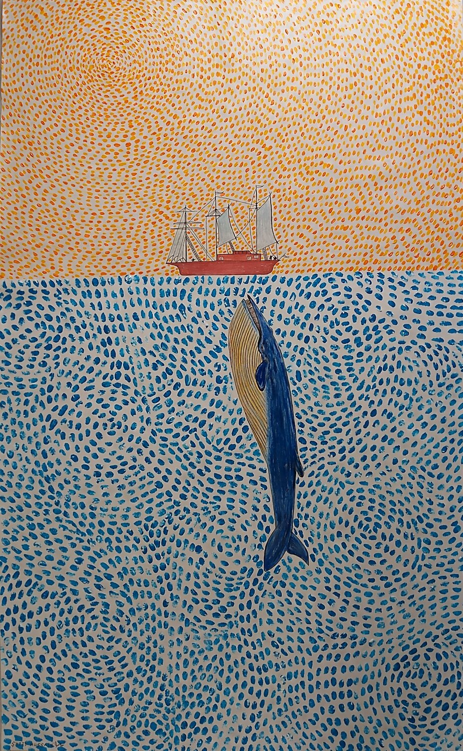 Ship Whale Painting Sajid Hussain Original painting for sale