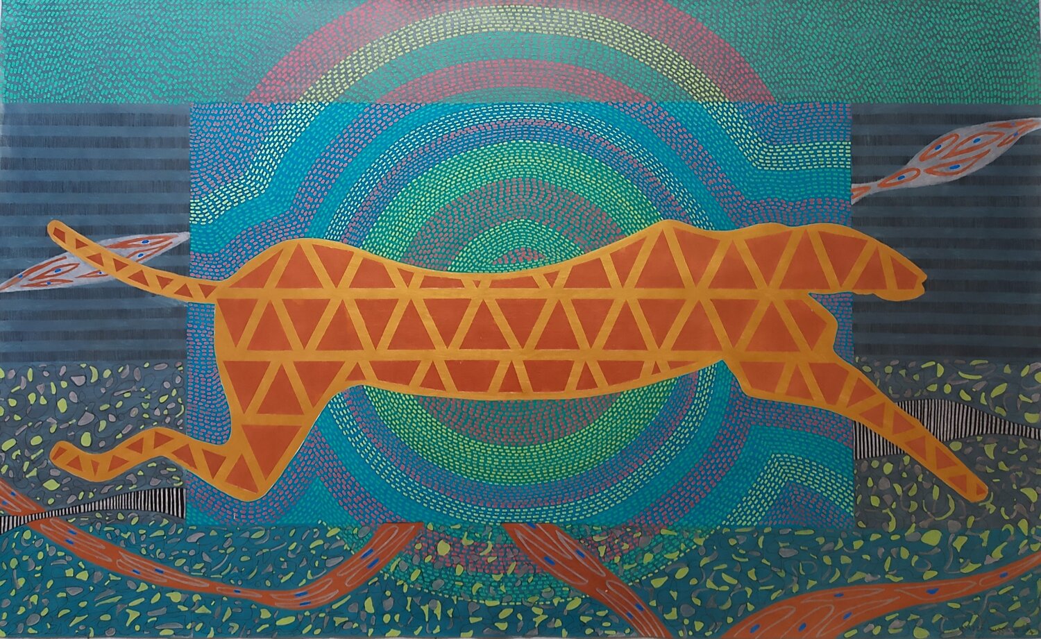 Save Cheetahs Series 3 Sajid Hussain Original painting for sale