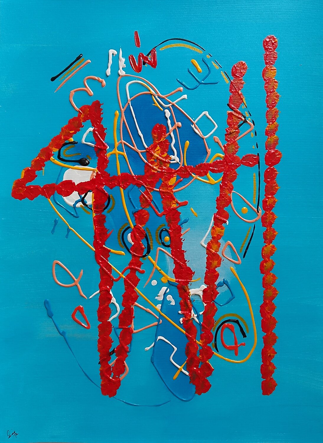 Allah Abstract calligraphy Painting Sajid Hussain Original painting for sale
