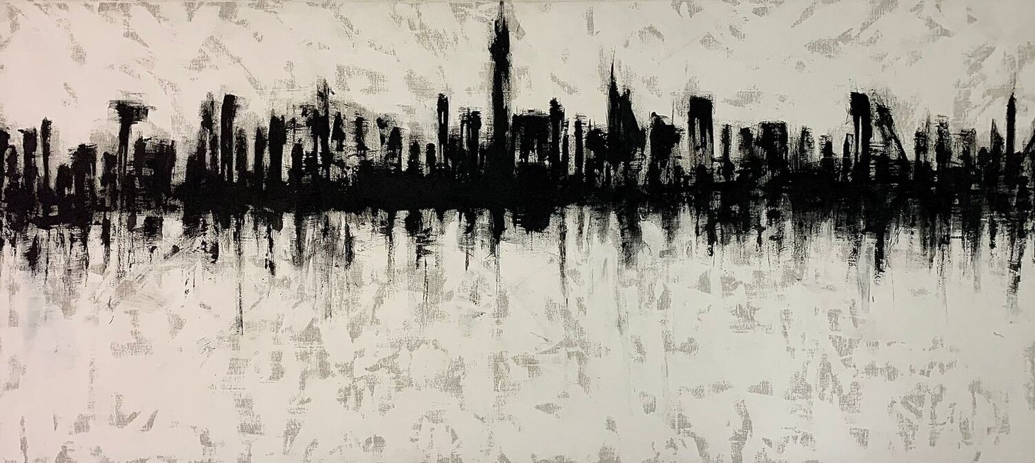 Untitled serie "Cities" Giovanni de Michele Original painting for sale