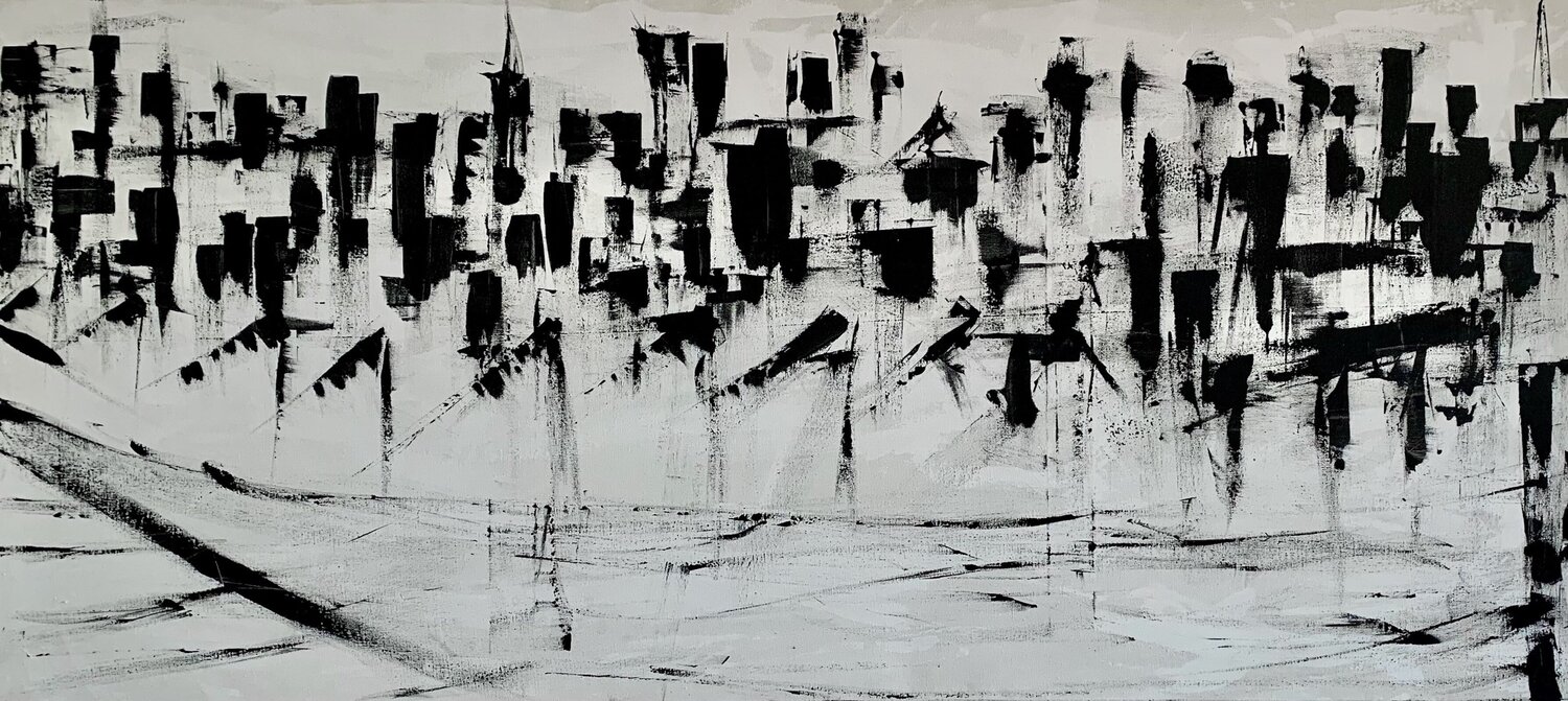Untitled serie "Cities" Giovanni de Michele Original painting for sale