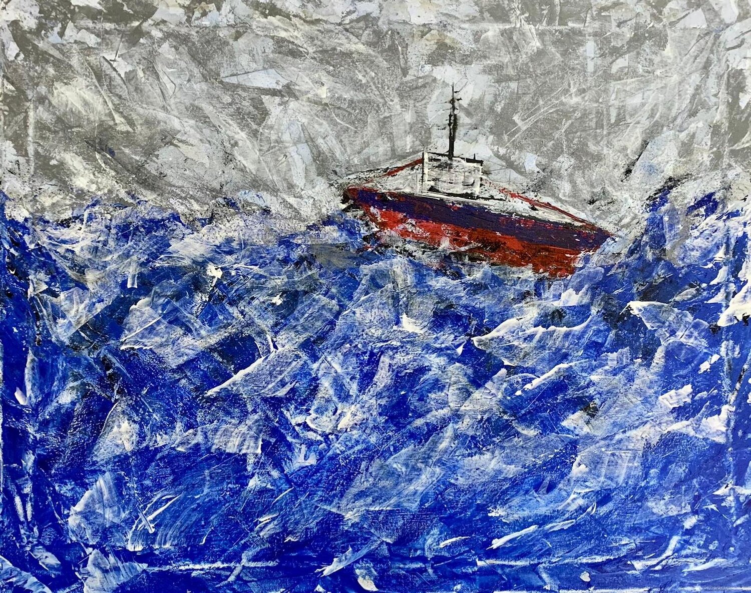 Serie "Ships" - Untitled Giovanni de Michele Original painting for sale